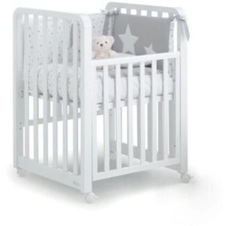 AZZURRA Lettino Evolutivo Glam Bianco 8 In 1 Con Materasso e Set Tessile Avana