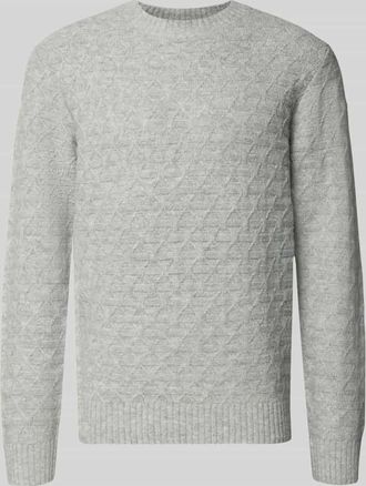 Jack & Jones Strickpullover mit gerippten Abschlüssen Modell BLASIMON in Mittelgrau, Größe XXL