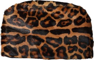 Dolce & Gabbana Brown Leopard Fur Women Bucket Capello Hat