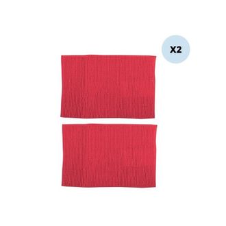 MSV Juego De 2 Alfombras De Ba&ntilde;o Chenille Microfibra 50x80cm Rojo Msv