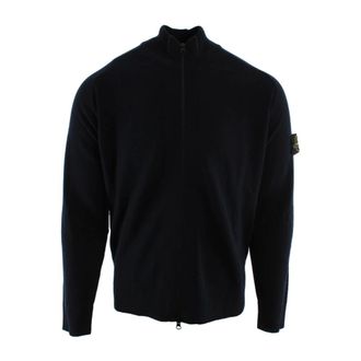 Stone Island Vest - Heren - Vesten - Blauw - S - Wol - Truien & Vesten