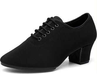 Generic Ladies Ballroom Dance Shoes, Closed Toe Salsa Tango Shoes Suede Sole 2 Heel Professional Latin Dance Shoes for Female,Suede Split Sole,5 UK