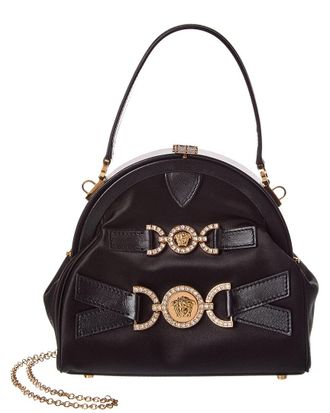Versace Medusa 95 Satin & Leather Shoulder Bag