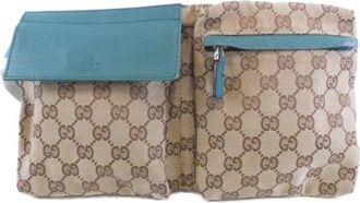 Gucci Beige Blue Gg Canvas Fanny Pack (Pre-Owned)