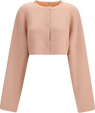Toteme Cardigan Corto Girocollo - - Knitwear - Donna - Rosa - S