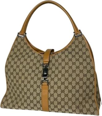 Gucci Pre-owned GG Canvas Shoulder Bag - Dames - Vintage Schoudertas - Bruin - ONE Size - Leer - Vintage