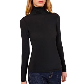 Ulla Johnson Aurelia Turtleneck Top In Noir