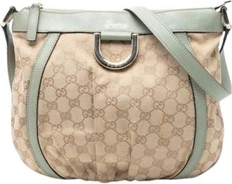 Gucci Pre-owned Cross Body Bags, female, Beige, Size: ONE SIZE Pre-owned Canvas Crossbody Bag