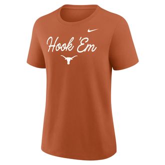 Nike Texas Script Mantra Logo Nike Womens College T-Shirt in Orange | 01K981FTXE-VVT