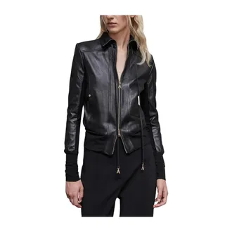Patrizia Pepe Blouson Leather Jacket - female - Patrizia Pepe - Leather Jackets - Black - M - Jackets