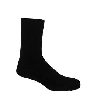 Peper Harow Ribbed Cuff Mens Bed Socks - Black