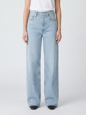 A Gold E Ren High-Waisted Wide Leg Jeans in Recycled Cotton Denim