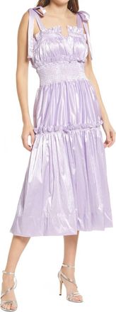 Amylynn Smocked Tie Strap Dress In Lilac