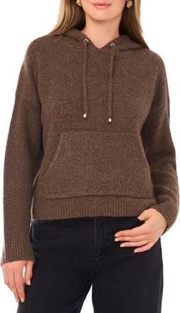 Halogen Waffle Stitch Hooded Sweater in Medium Brown at Nordstrom Rack, Size Large