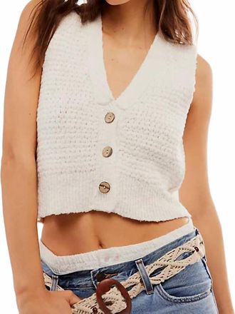 Free People Ava Knit Vest In Sugar Straw