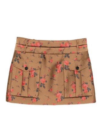 Monse double waistband cargo skirt - women - Recycled Polyester/Polyester/Polyamide/Rayon/Polyamide/Spandex/Elastane - 4 - Brown
