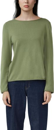 s.Oliver Strickpullover S.OLIVER, Damen, Gr. 36, khaki, Strick, Obermaterial: 100% Baumwolle, unifarben, normal h&uuml;ftbedeckend, U-Boot-Ausschnitt, Pullover Stri
