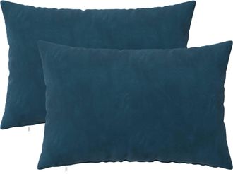 vidaXL Funda De Almohada 2 Pcs Heerlen Azul 30 X 50 Cm Terciopelo Vidaxl