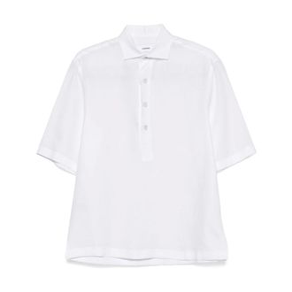 Lardini Lightweight Linen Polo - male - Lardini - Short Sleeve Shirts - White - S - Shirts