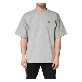 Dolce & Gabbana T-Shirts, male, Gray, Size: 4XL Crewneck T-shirt