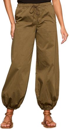 Sanctuary Float On Stretch Cotton Balloon Pants in Timber Brown at Nordstrom, Size X-Small