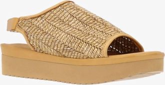 L'Amour Des Pieds Womens Ashwin Platform Slingback Sandal In Natural Raffia