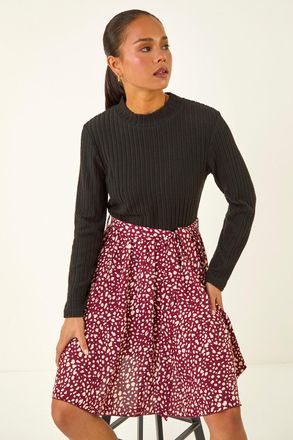 Roman Spot Print Tie Front Dress