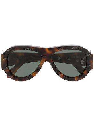 Off-white oversized pilot sunglasses - women - Acetate - One Size - Brown