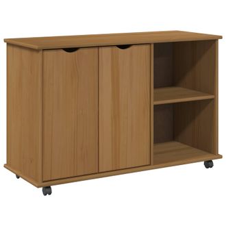 vidaXL Gabinete Rodante Con Rueda Marr&oacute;n Miel 100 X 39 X 65,5 Cm Vidaxl