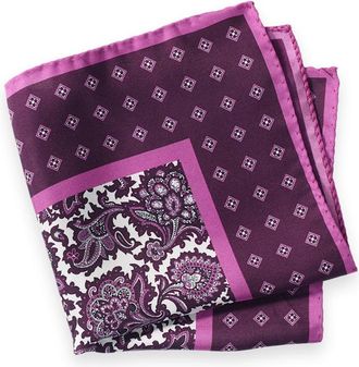 Paul Fredrick Medallion Silk Pocket Square