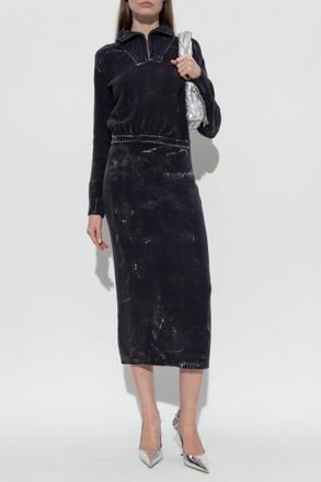Diesel Wool Dress M-MARCELLE, Womens, Black