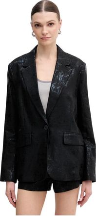 Silvian Heach Khutlo Blazer - Dames - Blazers - Zwart - M - Linnen - Jassen