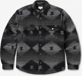 Stetson Mens Wool Blend Aztec Flannel Jacket In Black