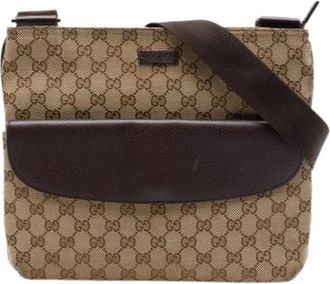 Gucci Pre-owned Canvas gucci-bags - Dames - Vintage Schoudertas - Beige - ONE Size - Vintage