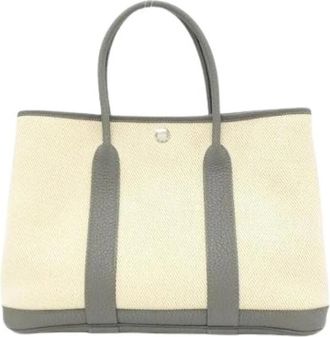 Herm&egrave;s Pre-owned Garden Party 30cm Toile H Negonda Bag - Dames - Vintage Shopper - Beige - ONE Size - Vintage