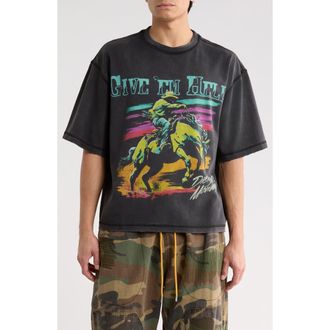 Diet Starts Monday Give em Hell Cotton Graphic T-Shirt in Vintage Black at Nordstrom, Size Xx-Large