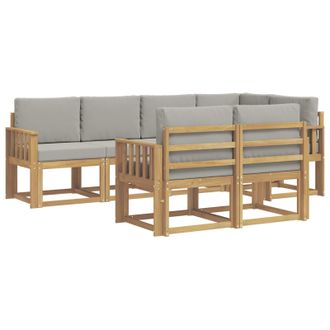 vidaXL Conjunto De Sof&aacute;s De Exterior 7 Pcs Blanco Y Gris Claro Vidaxl