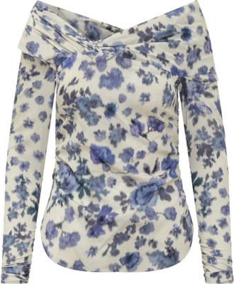 Isabel Marant Isabel Marant, Long Sleeve Tops, female, Blue, Size: 2XS Danka Long-Sleeve Top