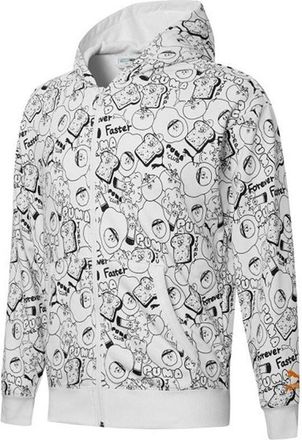 Puma Club All Over Print Full Zip Hoodie Jacket White 533201-52