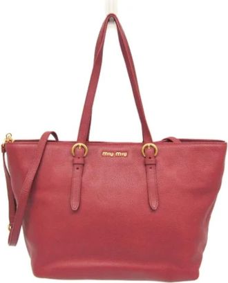 Miu Miu Tweedehands leren handtassen - Dames - Vintage Shopper - Rood - ONE Size - Leer - Vintage