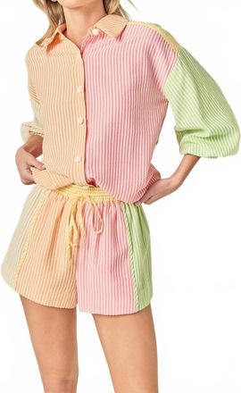 English Factory Candy Stripe Shorts In Light Orange