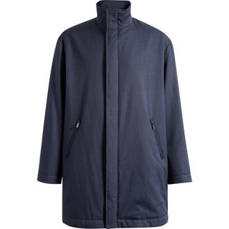 Emporio Armani Padded Overcoat in Solid Medium Blue at Nordstrom Rack, Size 46 Us / 56 Eu Regular