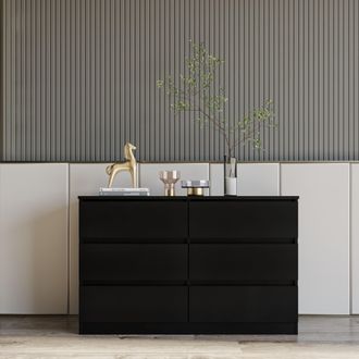 Seconique Malvern 6 Drawer Chest in Black