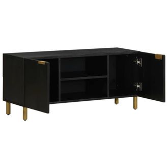 Berkfield Home TV Cabinet Black 105x33x46 cm Engineered Wood | Size: 105 x 33 x 46 cm