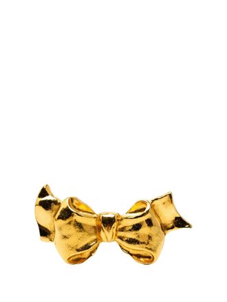 Chanel 1970-1980 Gold Plated Bow Brooch costume brooch