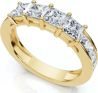 Pompeii3 1 1/4ct Princess Cut Diamond Ring 14K Yellow Gold Size Selectable