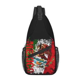 Generic Vintage Mexico Flag Crossbody Bag Anti Theft Cross Body Bag Adjustable Daypack For Workout Shopping Casual