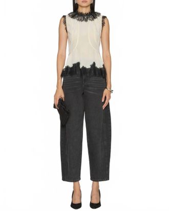 Ulla Johnson Bette Cape Sleeve Top In Creme