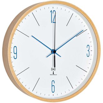 TFA Dostmann Orologio da parete de, Legno, Bianco/Blu, 25,5 x 4,5 x 25,5 cm