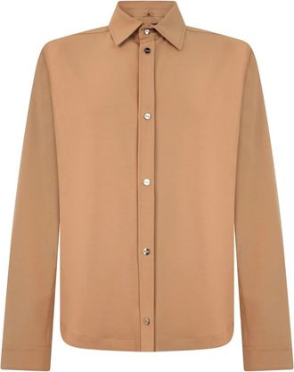 Herno Klassiek overhemd met kraag - Heren - Casual Overhemden - Beige - L - Wol - Overhemden
